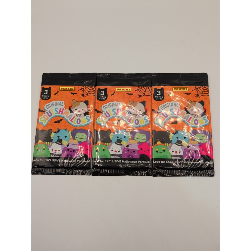 3 Panini Squishmallows Booster Packs Factory Sealed Halloween 2025 Haunted Hoops
